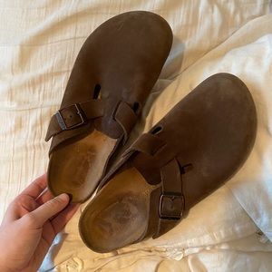 Birkenstock Boston Oiled Leather Habana Clogs